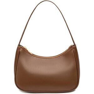 Women Chocolate Imported Polyester Pu Leather Zipper Closure Mini Tote Handbag